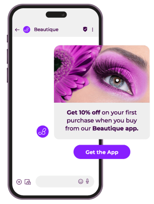 Mobile device showcasing how RCS looks